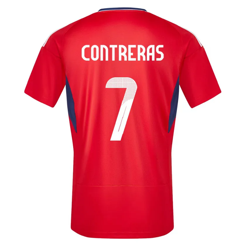Danxen Donna Maglia Costa Rica Anthony Contreras #7 Rosso Kit Gara Home 24-26 Maglietta