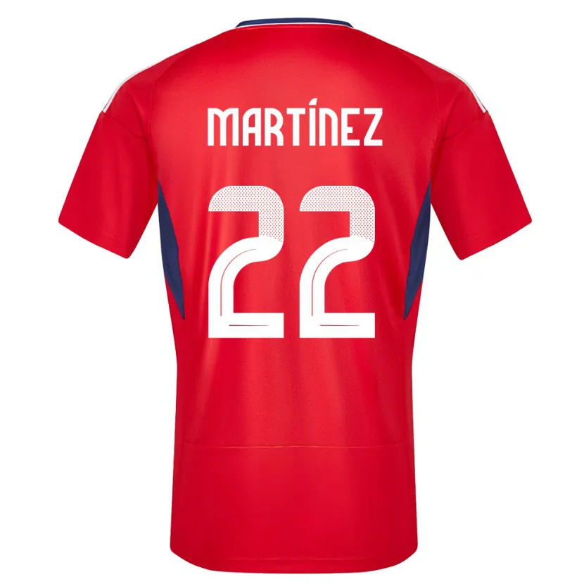 Danxen Donna Maglia Costa Rica Carlos Martinez #22 Rosso Kit Gara Home 24-26 Maglietta