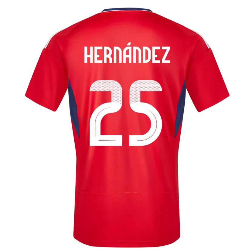 Danxen Donna Maglia Costa Rica Anthony Hernandez #25 Rosso Kit Gara Home 24-26 Maglietta