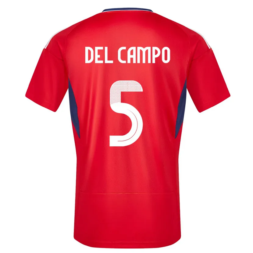 Danxen Donna Maglia Costa Rica Valeria Del Campo #5 Rosso Kit Gara Home 24-26 Maglietta