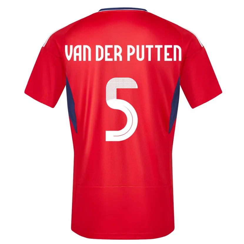 Danxen Donna Maglia Costa Rica Santiago Van Der Putten #5 Rosso Kit Gara Home 24-26 Maglietta