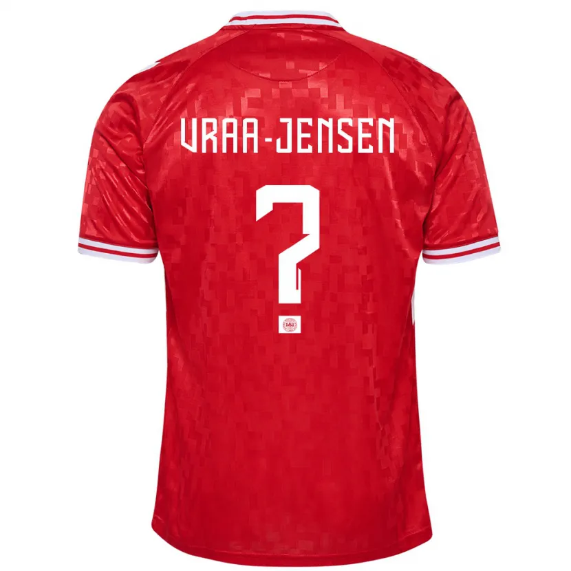 Danxen Donna Maglia Danimarca Ludwig Vraa-Jensen #0 Rosso Kit Gara Home 24-26 Maglietta
