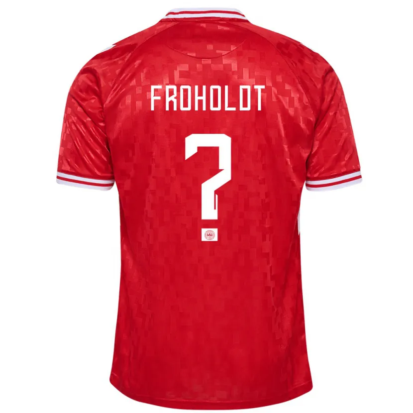 Danxen Donna Maglia Danimarca Victor Froholdt #0 Rosso Kit Gara Home 24-26 Maglietta