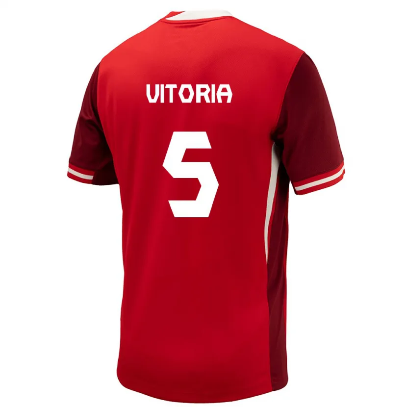 Danxen Donna Maglia Canada Steven Vitória #5 Rosso Kit Gara Home 24-26 Maglietta