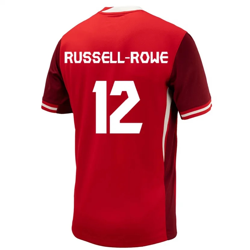 Danxen Donna Maglia Canada Jacen Russell-Rowe #12 Rosso Kit Gara Home 24-26 Maglietta