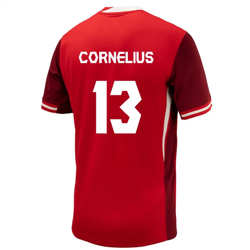 Danxen Donna Maglia Canada Derek Cornelius #13 Rosso Kit Gara Home 24-26 Maglietta