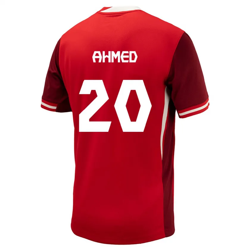 Danxen Donna Maglia Canada Ali Ahmed #20 Rosso Kit Gara Home 24-26 Maglietta