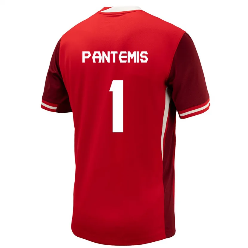 Danxen Donna Maglia Canada James Pantemis #1 Rosso Kit Gara Home 24-26 Maglietta