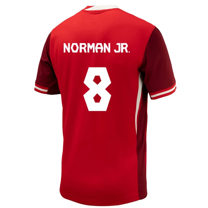 Danxen Donna Maglia Canada David Norman Jr. #8 Rosso Kit Gara Home 24-26 Maglietta