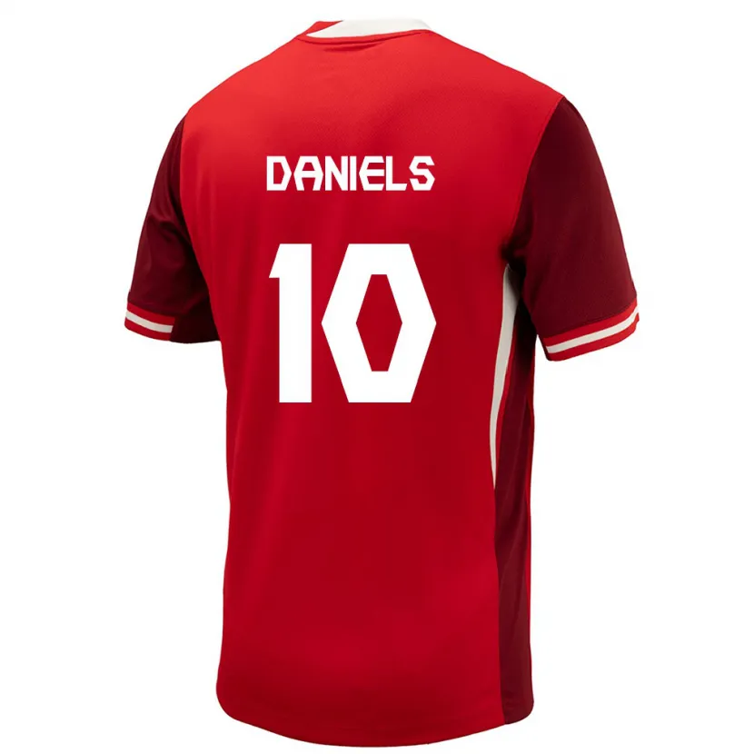Danxen Donna Maglia Canada Aidan Daniels #10 Rosso Kit Gara Home 24-26 Maglietta
