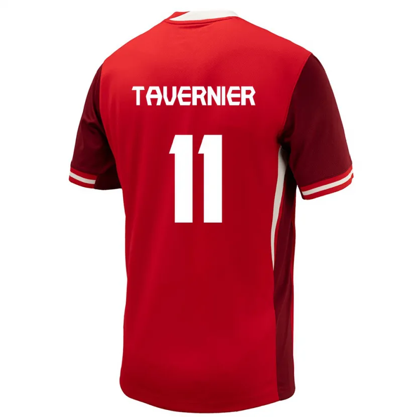 Danxen Donna Maglia Canada Kevaughn Tavernier #11 Rosso Kit Gara Home 24-26 Maglietta