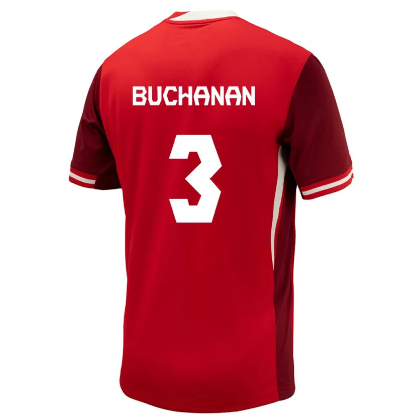 Danxen Donna Maglia Canada Kadeisha Buchanan #3 Rosso Kit Gara Home 24-26 Maglietta