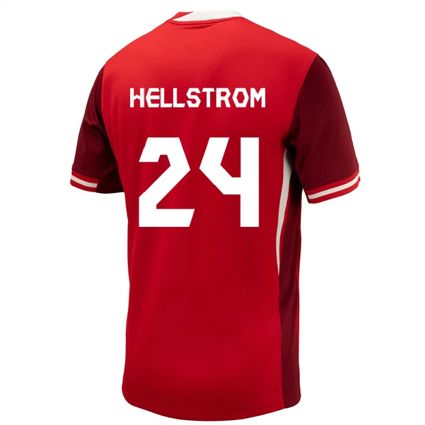 Danxen Donna Maglia Canada Jenna Hellstrom #24 Rosso Kit Gara Home 24-26 Maglietta