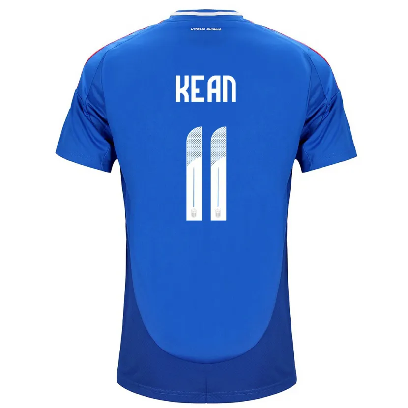 Danxen Donna Maglia Italia Moise Kean #11 Blu Kit Gara Home 24-26 Maglietta