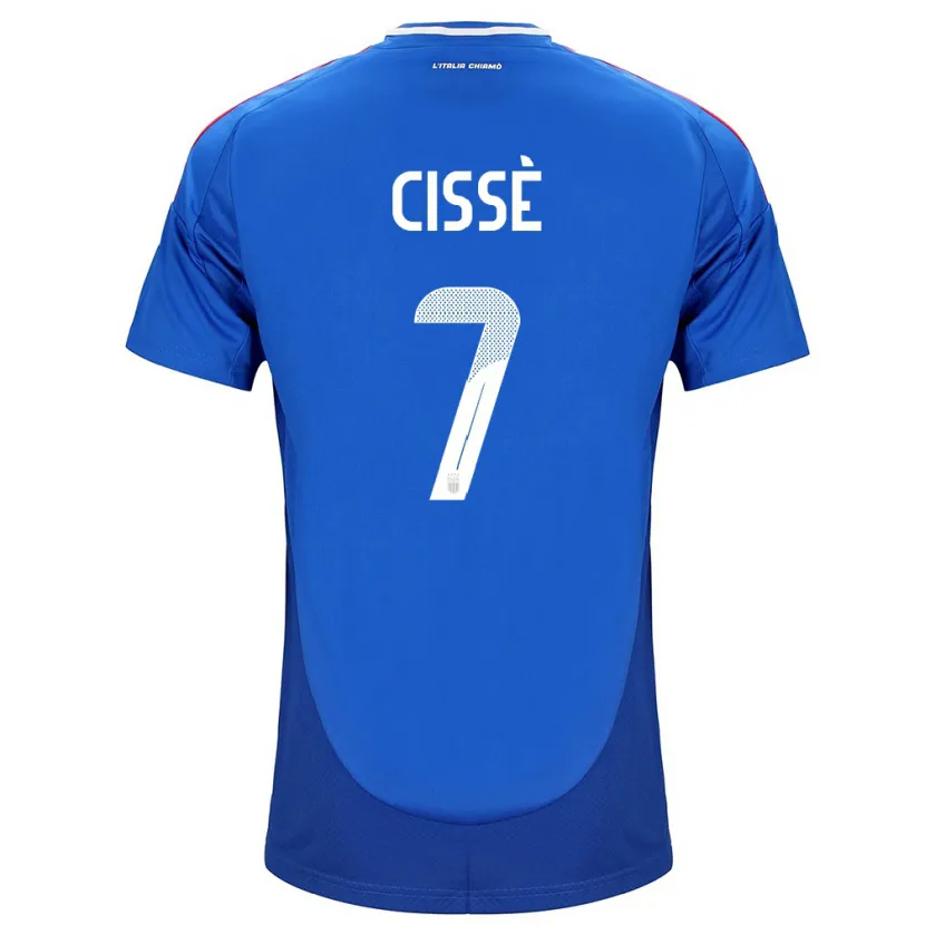 Danxen Donna Maglia Italia Alphadjo Cissè #7 Blu Kit Gara Home 24-26 Maglietta