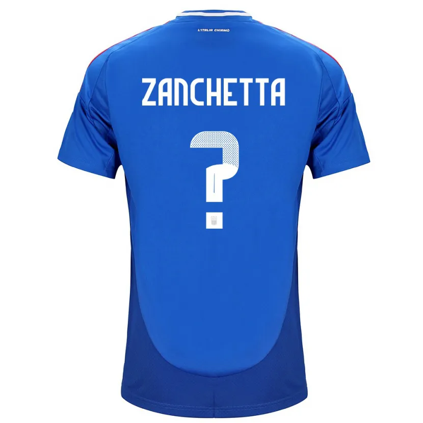 Danxen Donna Maglia Italia Mattia Zanchetta #0 Blu Kit Gara Home 24-26 Maglietta