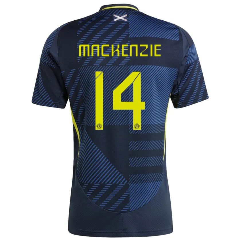 Danxen Donna Maglia Scotland Magnus Mackenzie #14 Blu Scuro Kit Gara Home 24-26 Maglietta