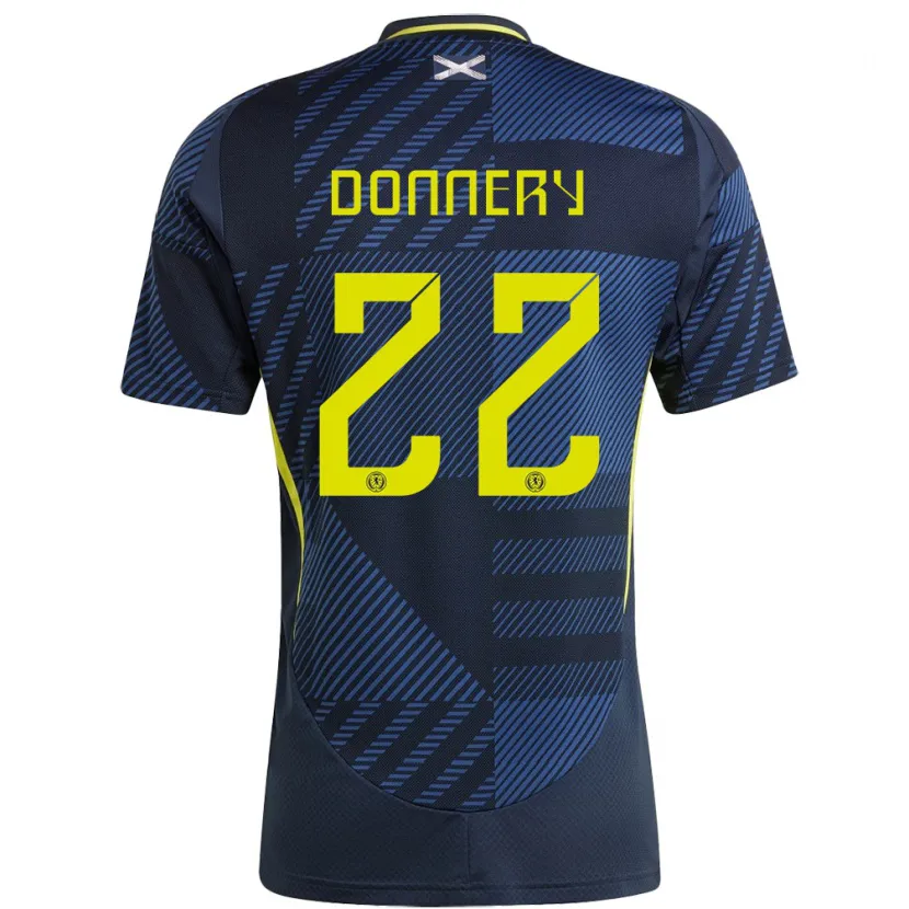 Danxen Donna Maglia Scotland Julian Donnery #22 Blu Scuro Kit Gara Home 24-26 Maglietta