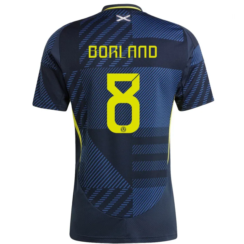 Danxen Donna Maglia Scotland Aidan Borland #8 Blu Scuro Kit Gara Home 24-26 Maglietta