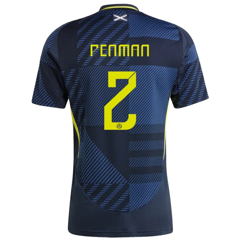 Danxen Donna Maglia Scotland Callum Penman #2 Blu Scuro Kit Gara Home 24-26 Maglietta