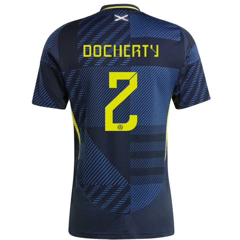 Danxen Donna Maglia Scotland Nicola Docherty #2 Blu Scuro Kit Gara Home 24-26 Maglietta