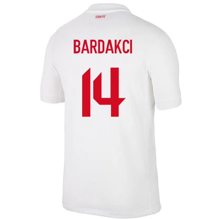 Danxen Donna Maglia Turchia Abdülkerim Bardakcı #14 Bianco Kit Gara Home 24-26 Maglietta