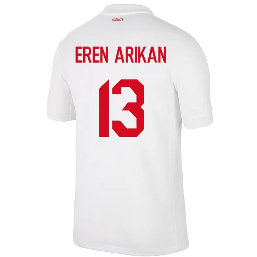 Danxen Donna Maglia Turchia Muhammed Eren Arıkan #13 Bianco Kit Gara Home 24-26 Maglietta