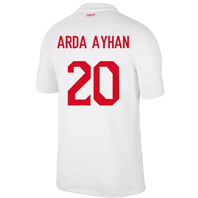 Danxen Donna Maglia Turchia Murat Arda Ayhan #20 Bianco Kit Gara Home 24-26 Maglietta
