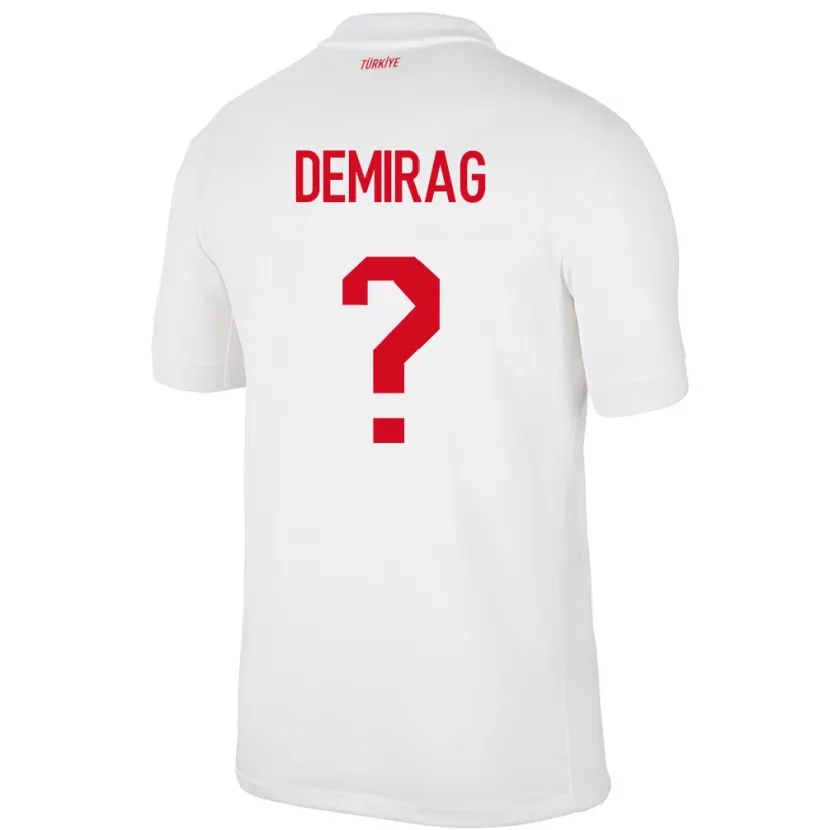 Danxen Donna Maglia Turchia Bilal Demirağ #0 Bianco Kit Gara Home 24-26 Maglietta