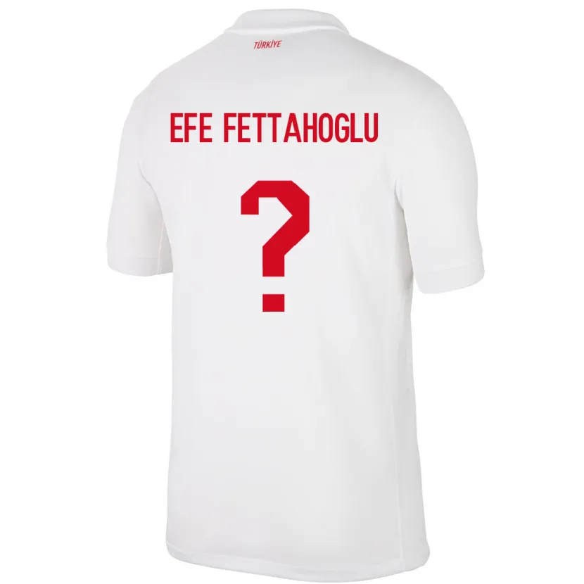 Danxen Donna Maglia Turchia Adnan Efe Fettahoğlu #0 Bianco Kit Gara Home 24-26 Maglietta