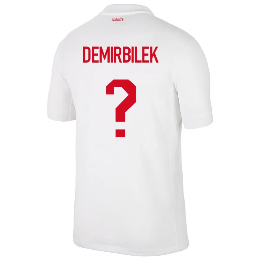 Danxen Donna Maglia Turchia Ali Demirbilek #0 Bianco Kit Gara Home 24-26 Maglietta