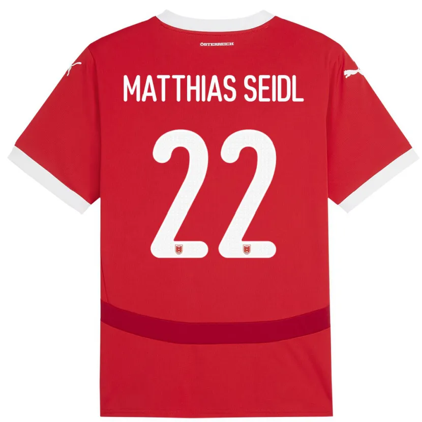 Danxen Donna Maglia Austria Matthias Seidl #22 Rosso Kit Gara Home 24-26 Maglietta