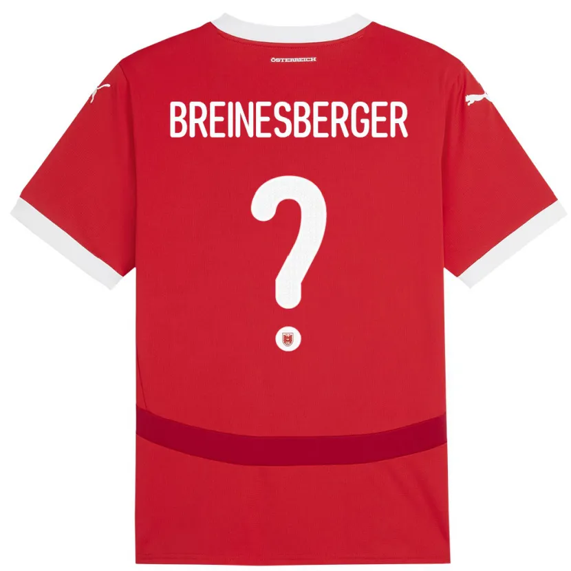 Danxen Donna Maglia Austria Christoph Breinesberger #0 Rosso Kit Gara Home 24-26 Maglietta
