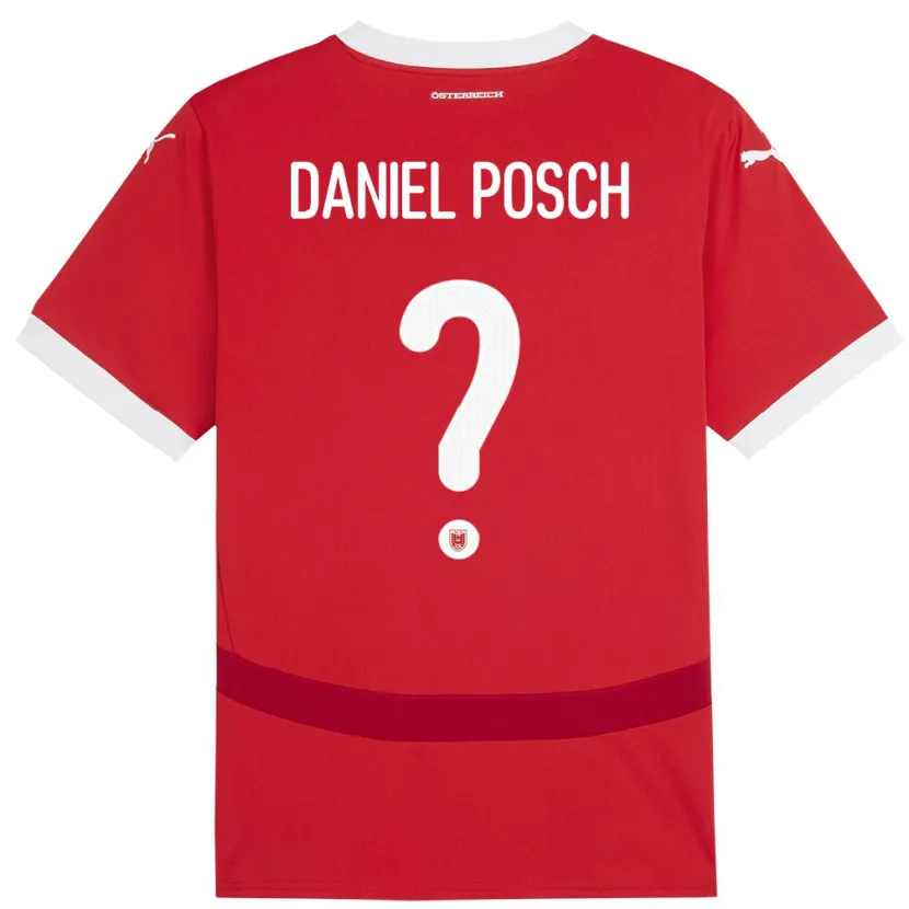Danxen Donna Maglia Austria Daniel Posch #0 Rosso Kit Gara Home 24-26 Maglietta