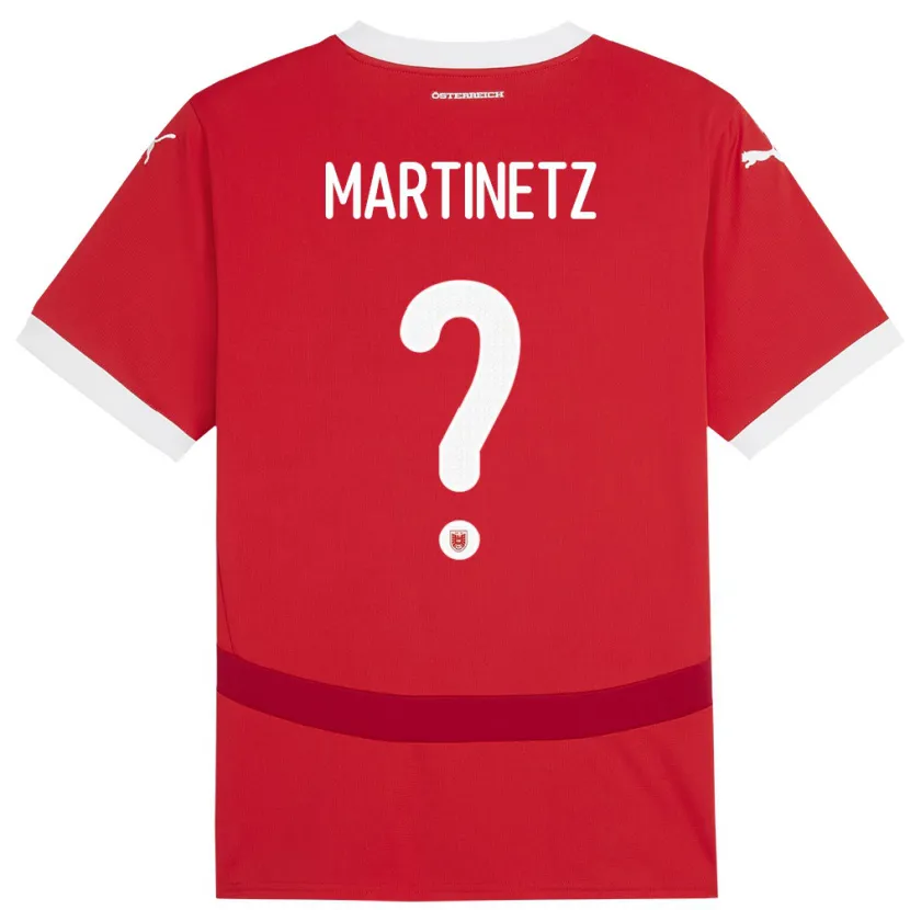 Danxen Donna Maglia Austria Gregor Martinetz #0 Rosso Kit Gara Home 24-26 Maglietta