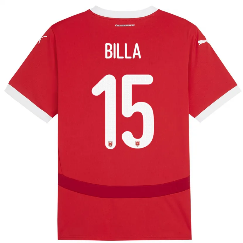 Danxen Donna Maglia Austria Nicole Billa #15 Rosso Kit Gara Home 24-26 Maglietta