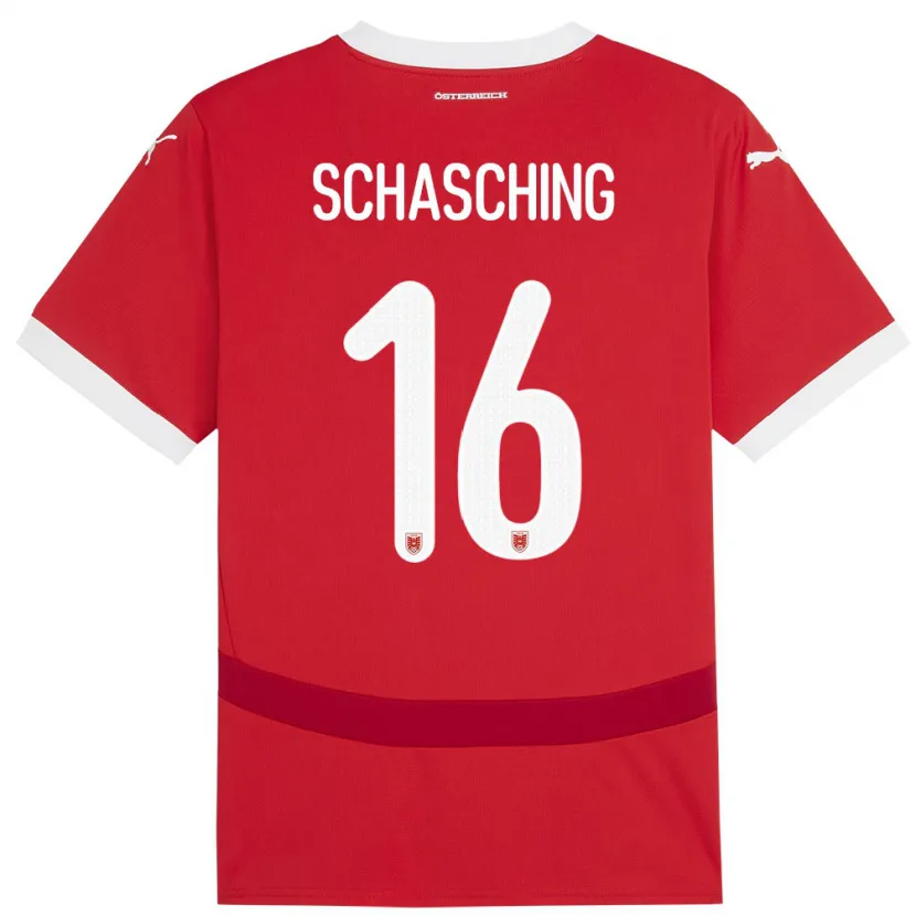 Danxen Donna Maglia Austria Annabel Schasching #16 Rosso Kit Gara Home 24-26 Maglietta