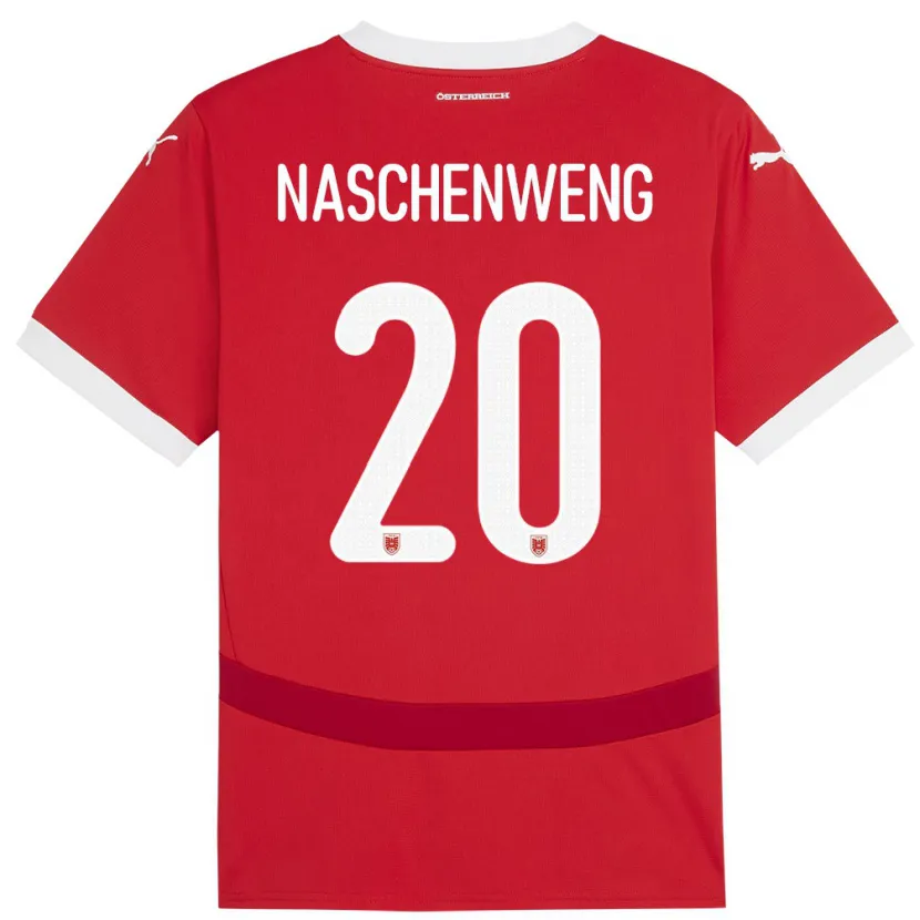 Danxen Donna Maglia Austria Katharina Naschenweng #20 Rosso Kit Gara Home 24-26 Maglietta