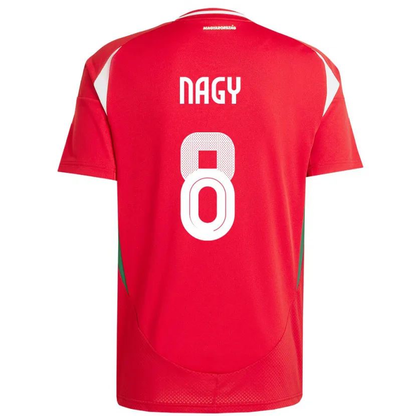 Danxen Donna Maglia Ungheria Ádám Nagy #8 Rosso Kit Gara Home 24-26 Maglietta