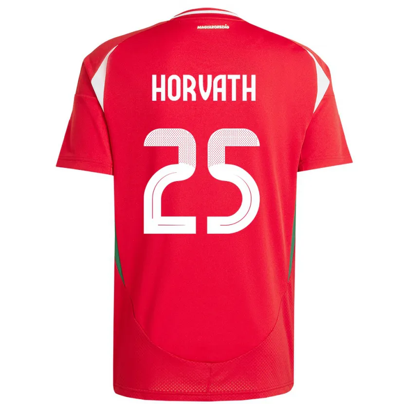 Danxen Donna Maglia Ungheria Krisztofer Horváth #25 Rosso Kit Gara Home 24-26 Maglietta