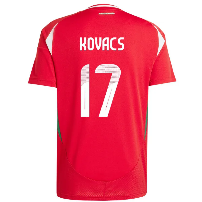 Danxen Donna Maglia Ungheria Mátyás Kovács #17 Rosso Kit Gara Home 24-26 Maglietta