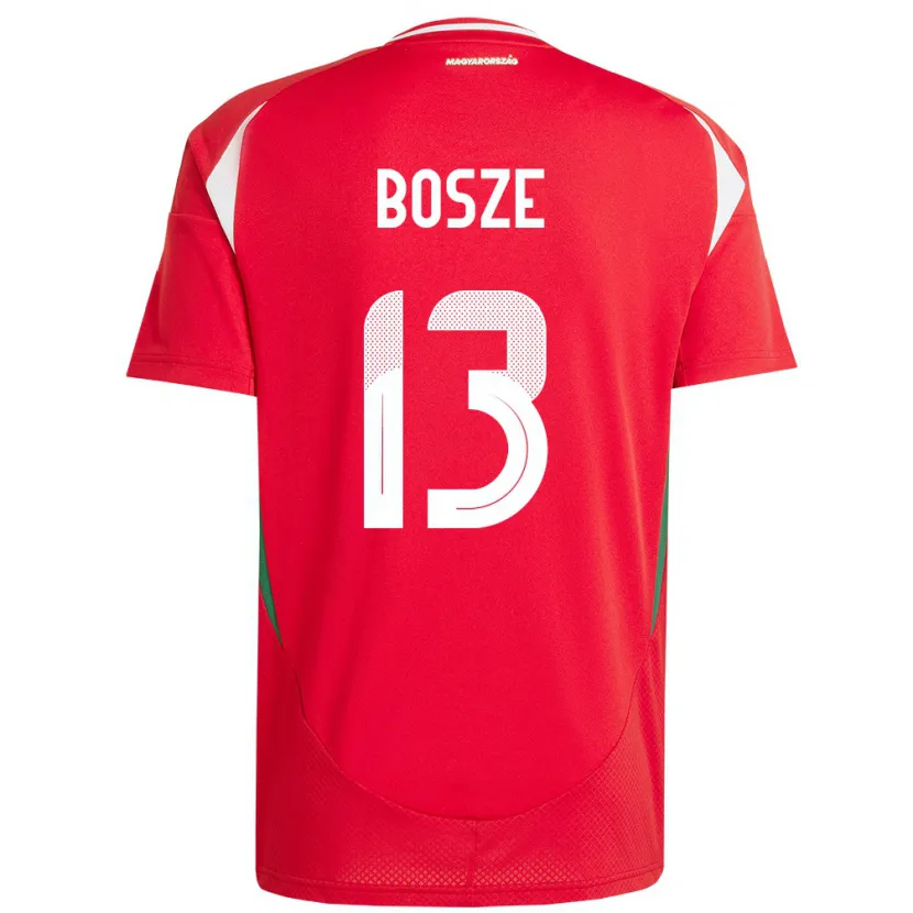 Danxen Donna Maglia Ungheria Levente Bősze #13 Rosso Kit Gara Home 24-26 Maglietta