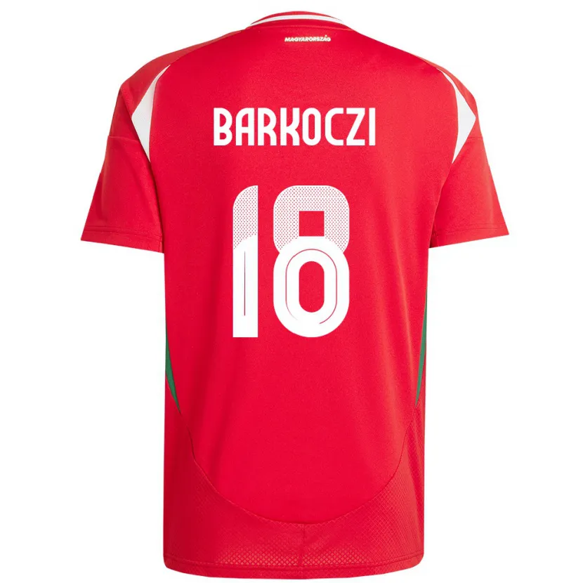 Danxen Donna Maglia Ungheria Barnabás Barkóczi #18 Rosso Kit Gara Home 24-26 Maglietta