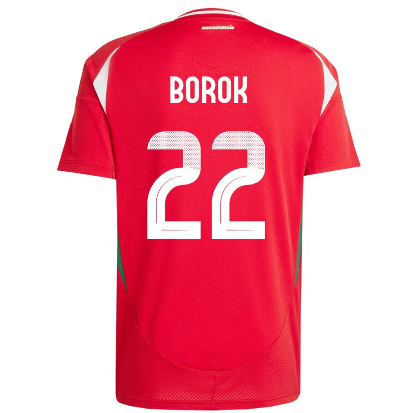 Danxen Donna Maglia Ungheria Dorina Borók #22 Rosso Kit Gara Home 24-26 Maglietta