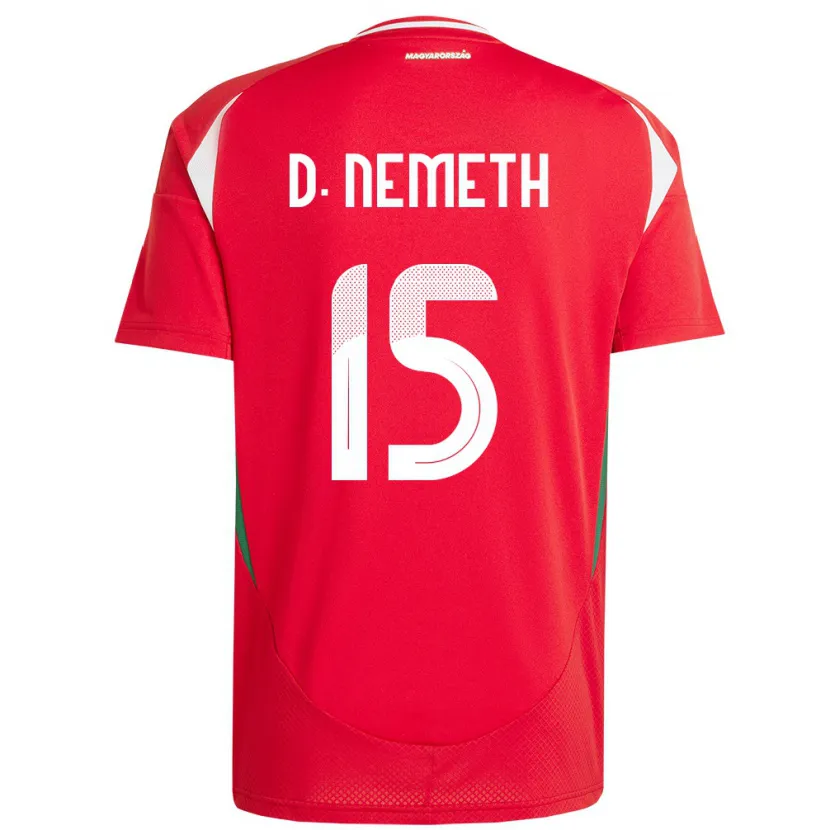 Danxen Donna Maglia Ungheria Diana Németh #15 Rosso Kit Gara Home 24-26 Maglietta