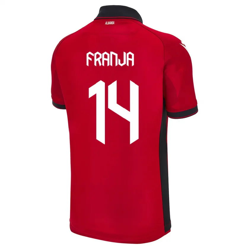 Danxen Donna Maglia Albania Ezmiralda Franja #14 Rosso Kit Gara Home 24-26 Maglietta