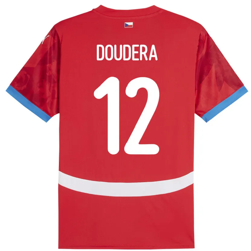 Danxen Donna Maglia Cechia David Doudera #12 Rosso Kit Gara Home 24-26 Maglietta