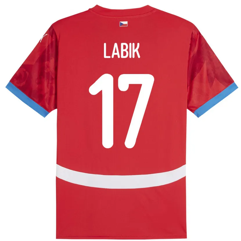 Danxen Donna Maglia Cechia Albert Labik #17 Rosso Kit Gara Home 24-26 Maglietta