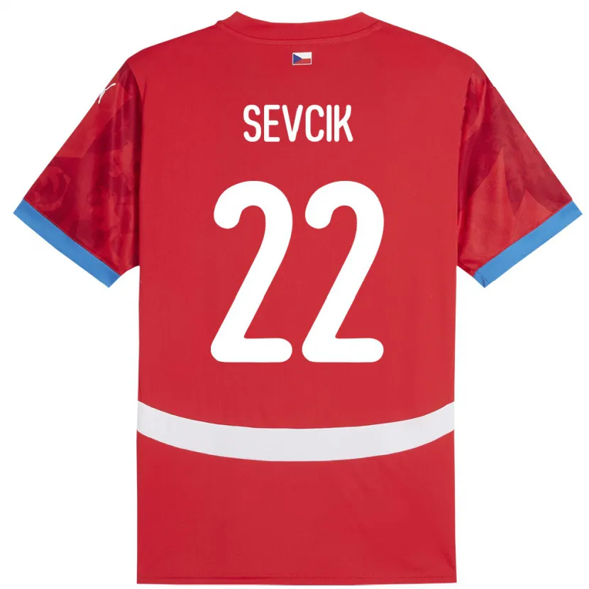 Danxen Donna Maglia Cechia Michal Sevcik #22 Rosso Kit Gara Home 24-26 Maglietta
