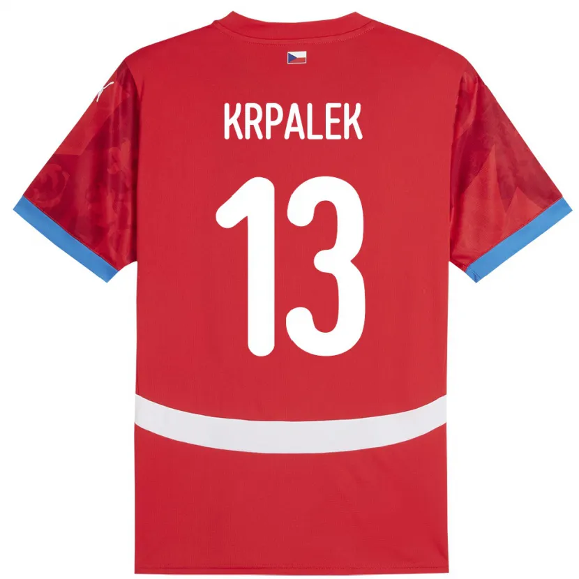Danxen Donna Maglia Cechia Dennis Krpalek #13 Rosso Kit Gara Home 24-26 Maglietta